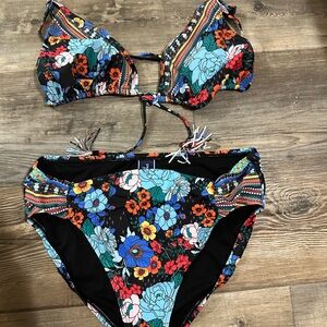 Swimsuits For All Multicolor Floral Bikini